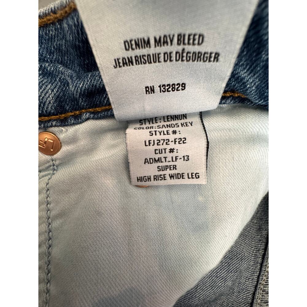 New Revolve Lovers + Friends Lennon Blue Ultra High Rise Wide Leg Jeans Size 28 - Picture 6 of 8